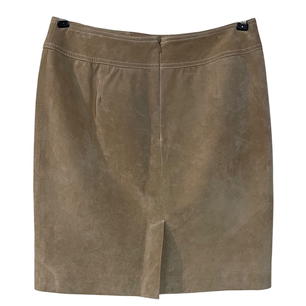 Doncaster Tan Suede Leather Lace Up Front Mini Skirt Western Coastal Cowgirl 8 - Picture 3 of 8
